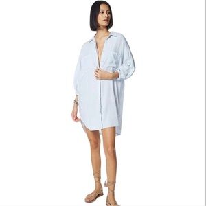 Young Fabulous & Broke Linen Blend Button Shirt Dress L